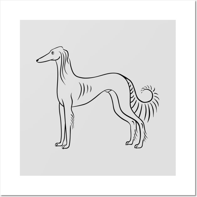 Standing Saluki Wall Art by illucalliart